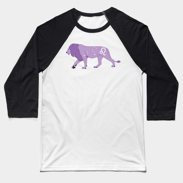 Leo (Light Purple) Baseball T-Shirt by ziafrazier